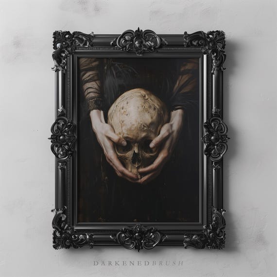 Gothic Skull Art, Dark Academia Occult Poster