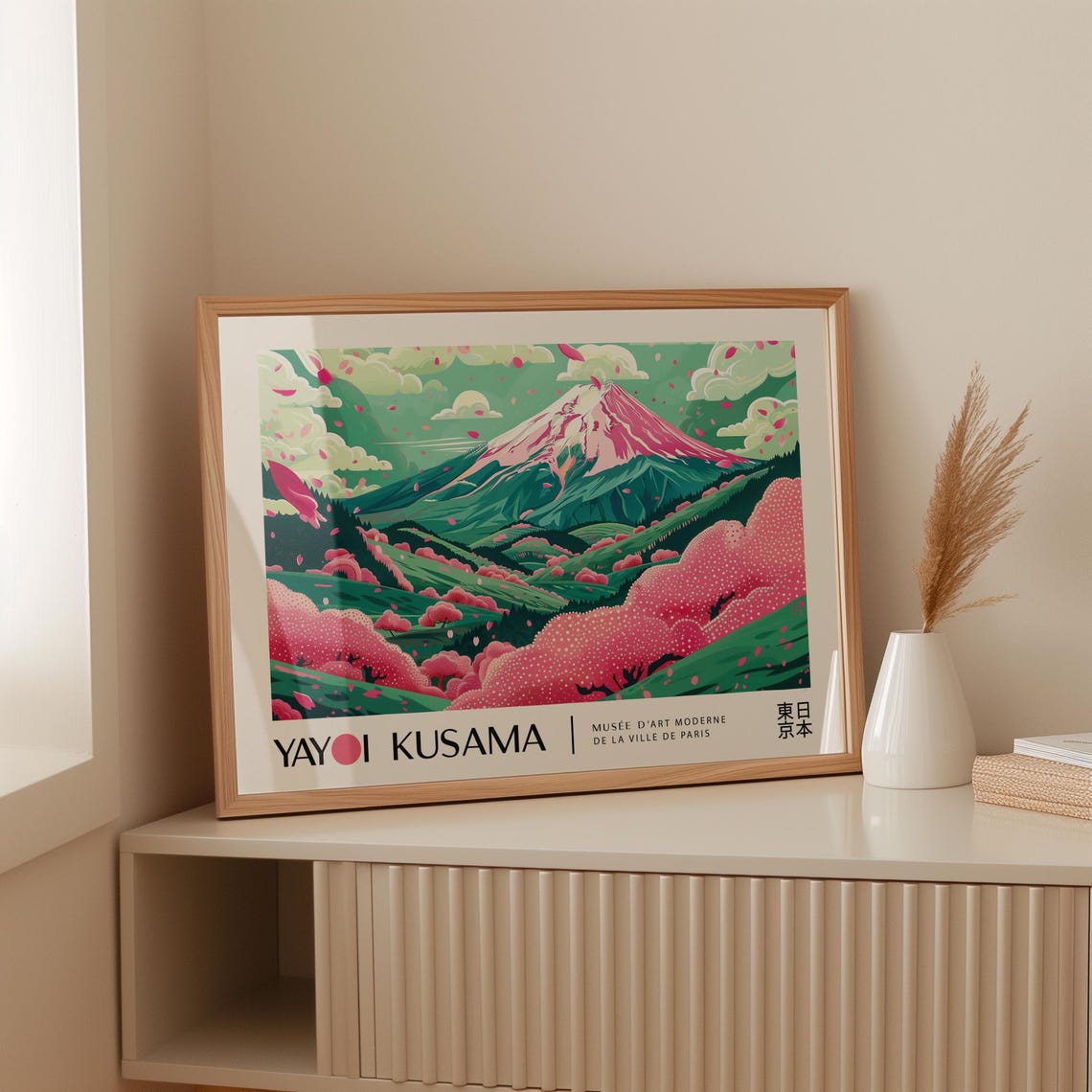 Yayoi Kusama Mount Fuji Cherry Blossom Spring Landscape Style Poster - Image 2