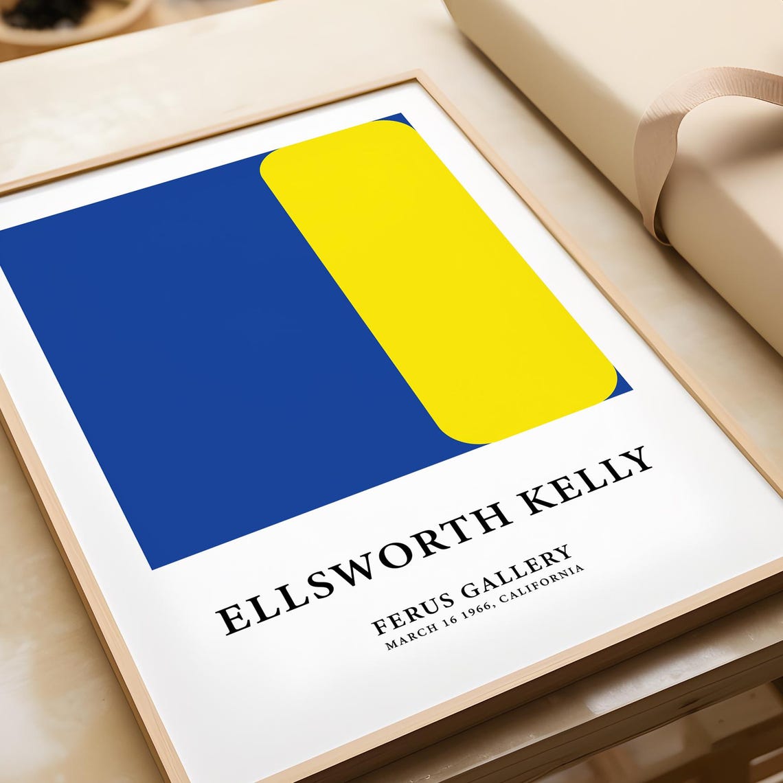 Ellsworth Kelly Blue Yellow Minimalist Color Block Abstract Poster - Image 2