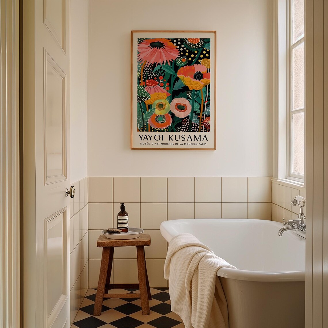 Yayoi Kusama Colorful Wildflower Garden Black Exhibition Poster - Image 2