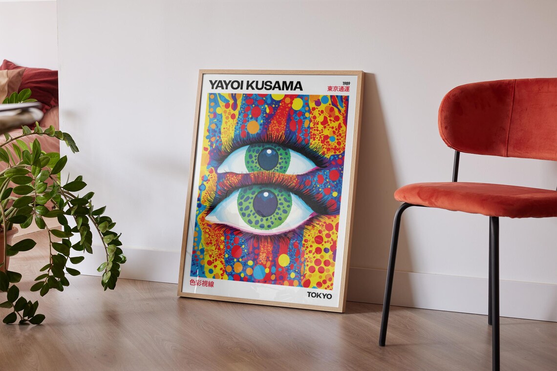 Yayoi Kusama Tokyo 1989 Pop Eye Colorful Abstract Dot Style Poster - Image 3