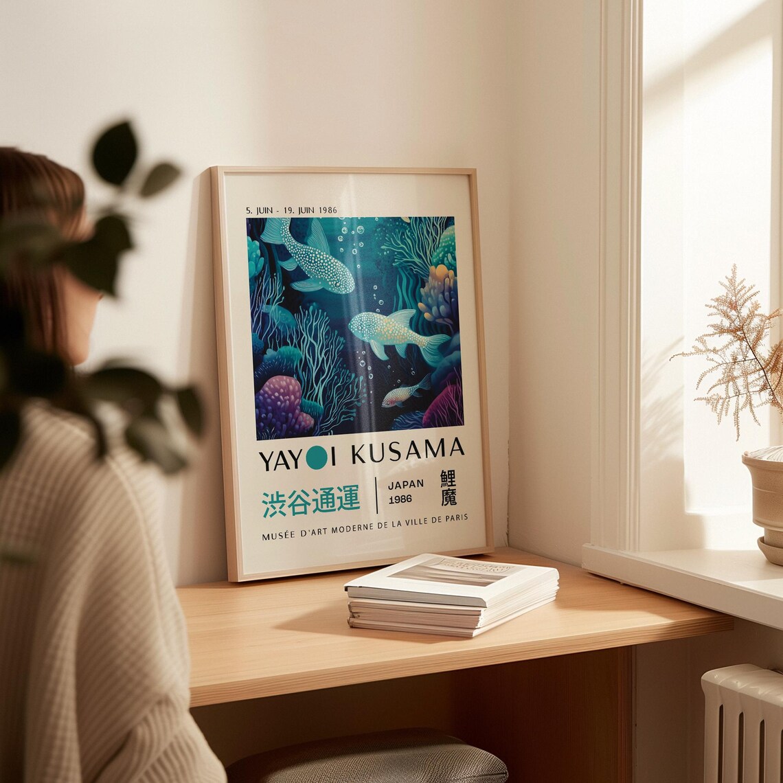 Trendy Koi Fish Print For Living Room Poster Yayoi Kusama Poster Vibrant Colorful Japanese Wall Art Modern Poster For Bedroom Wall Art - Image 2