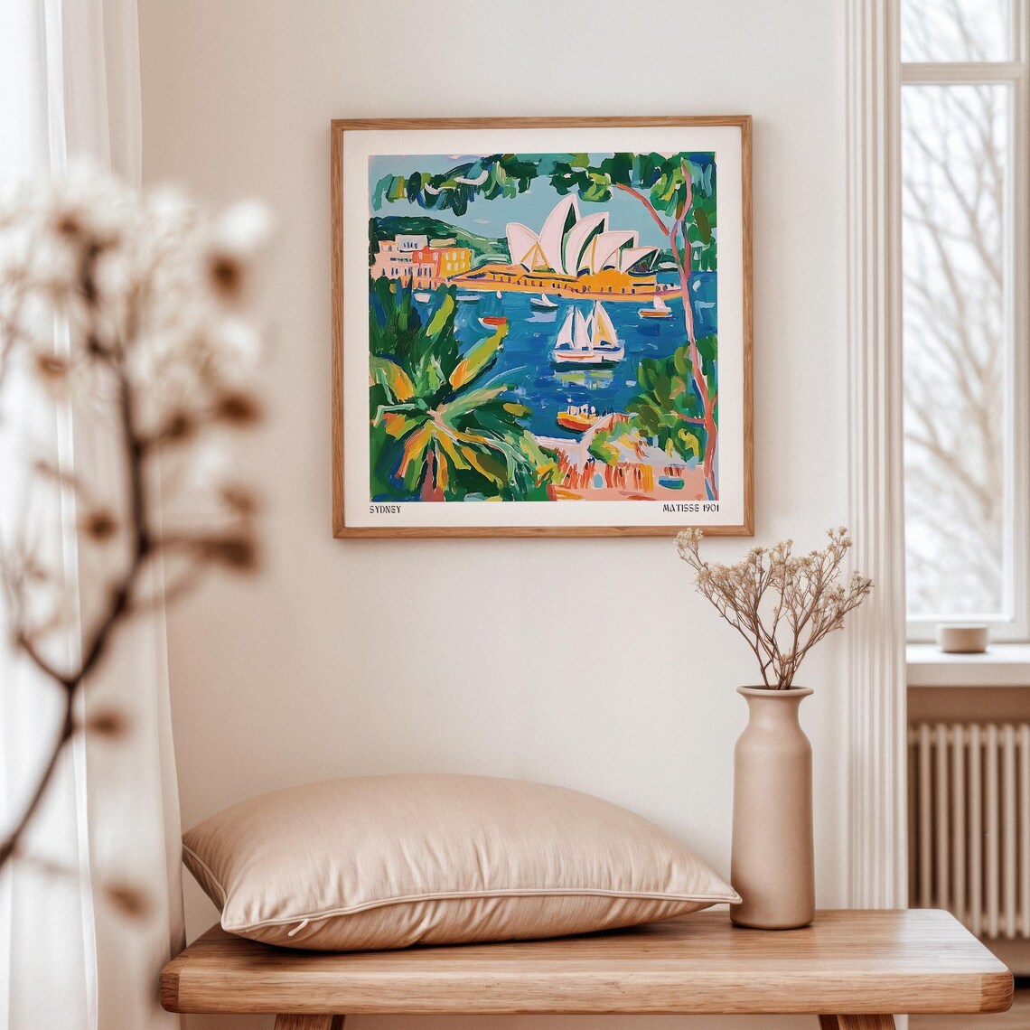 Sydney Opera House Harbour Sailboats Fauvist Matisse Style Poster - Image 3