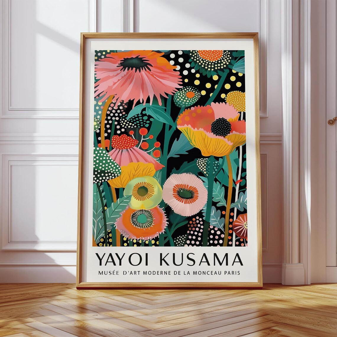 Yayoi Kusama Colorful Wildflower Garden Black Exhibition Poster - Image 4