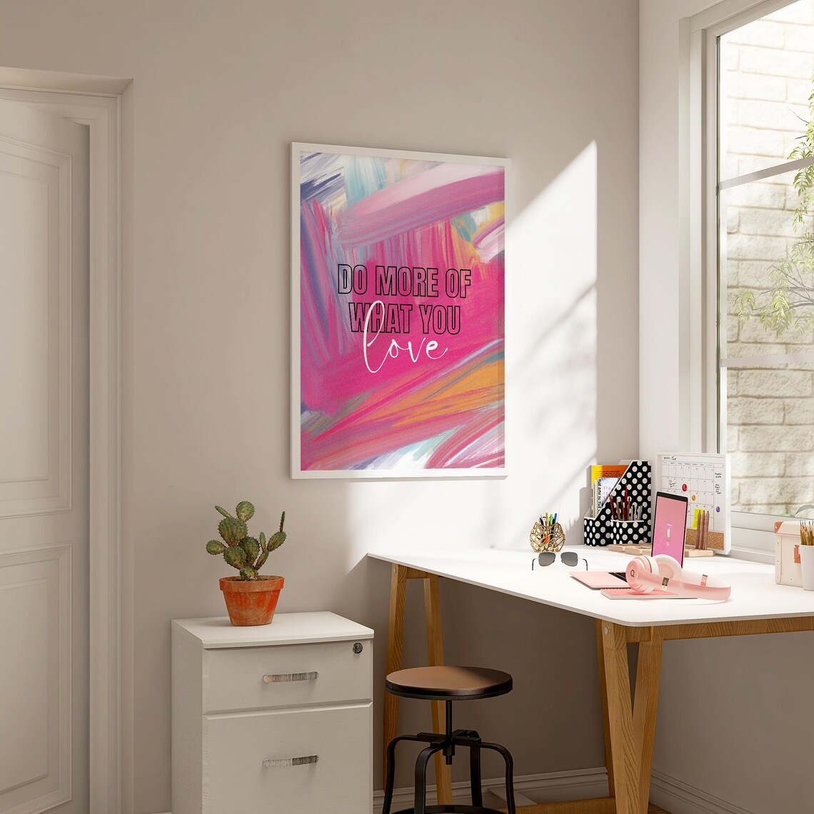 Do More of What You Love Motivational Abstract Brushstroke Art Poster - Image 4