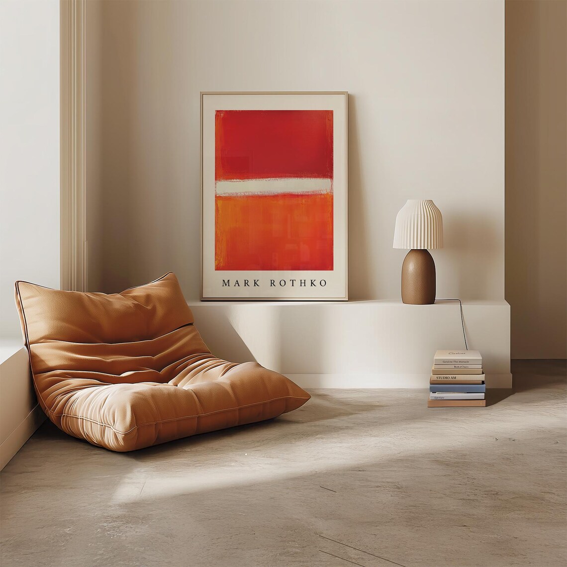 Mark Rothko Bold Red and Orange Vertical Color Field Art Poster - Image 2