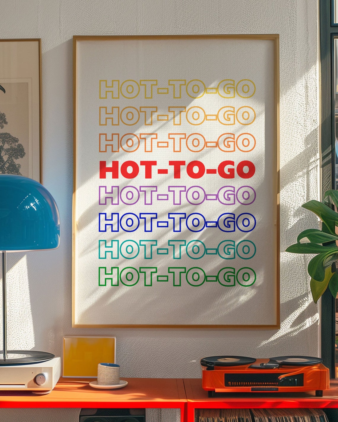 Hot To Go Rainbow Typography Colorful Music Quote Art Poster - Image 2