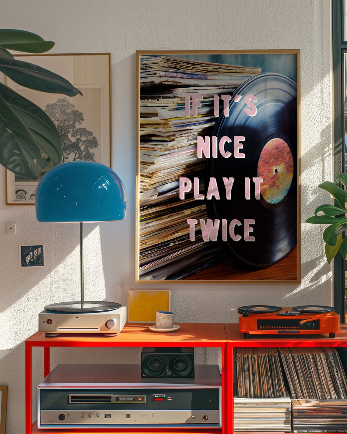 If Its Nice Play It Twice Vinyl Records Music Room Art Poster - Image 3