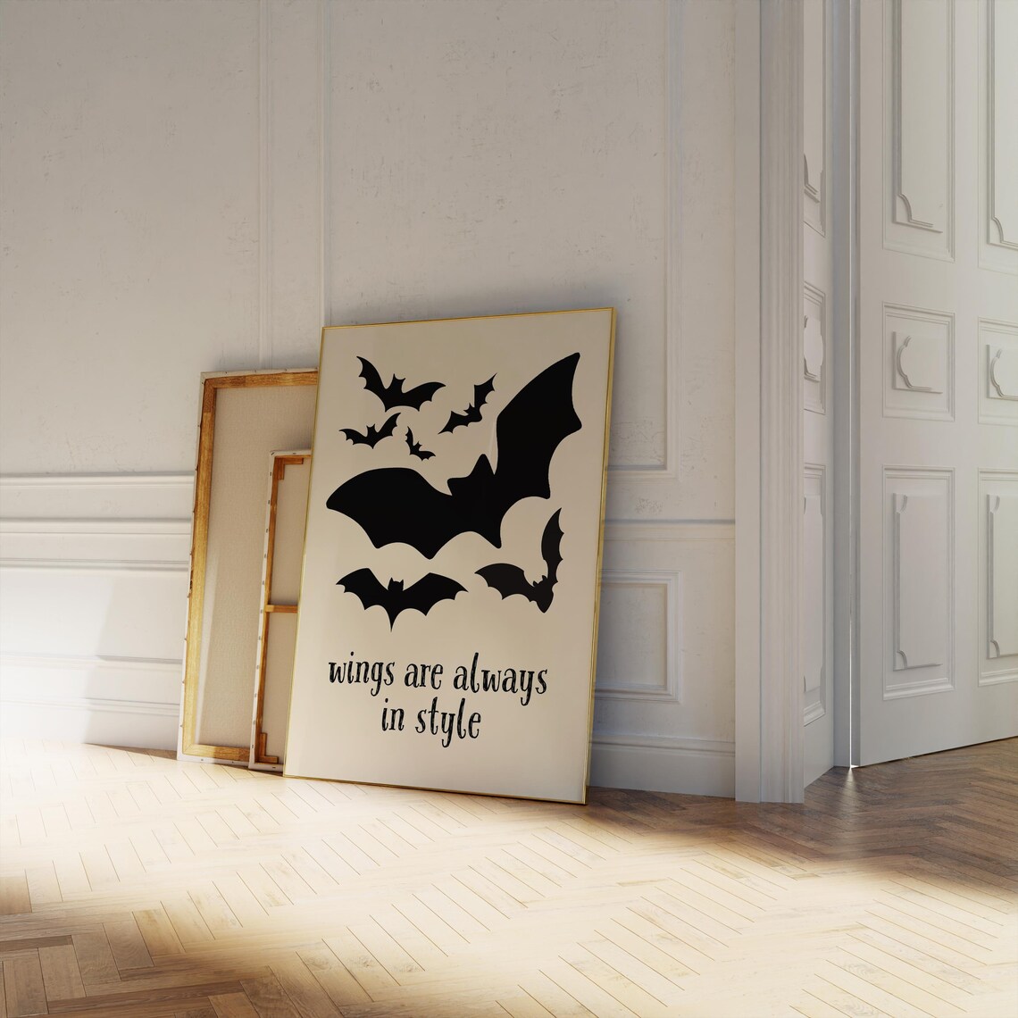 Wings Are Always In Style Bat Silhouette Halloween Wall Poster - Image 3