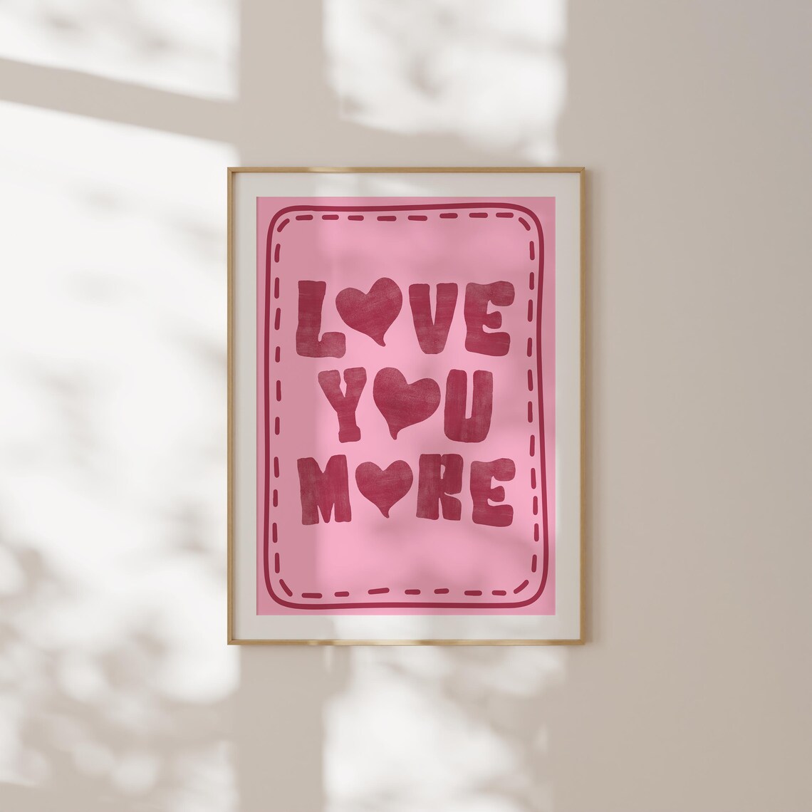 Love You More Minimalist Valentine Art Print - Image 5