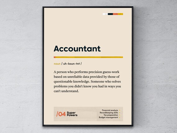 Funny Accountant Definition Dictionary Style Office Gift Poster
