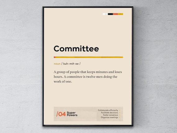 Committee Dictionary Definition Poster Funny Office Coworker Gift