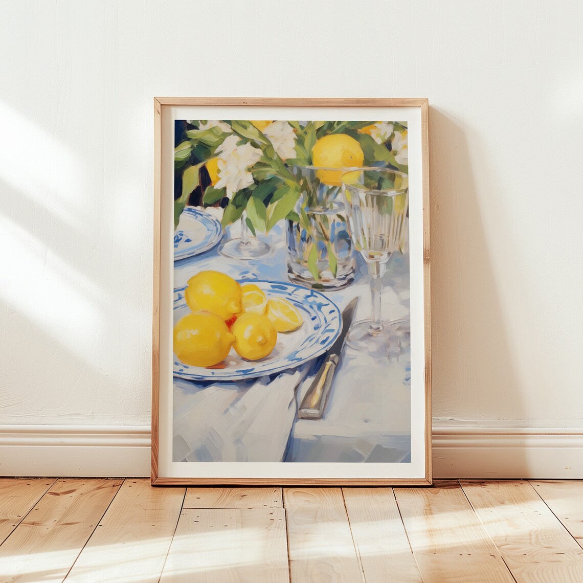 Mediterranean Still Life Art Print, Modern Kitchen Decor