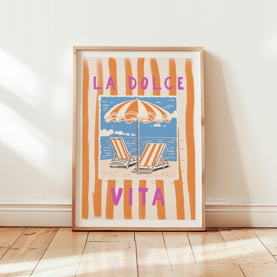 La Dolce Vita Italian Beach Club Retro Summer Travel Art Poster - Image 3