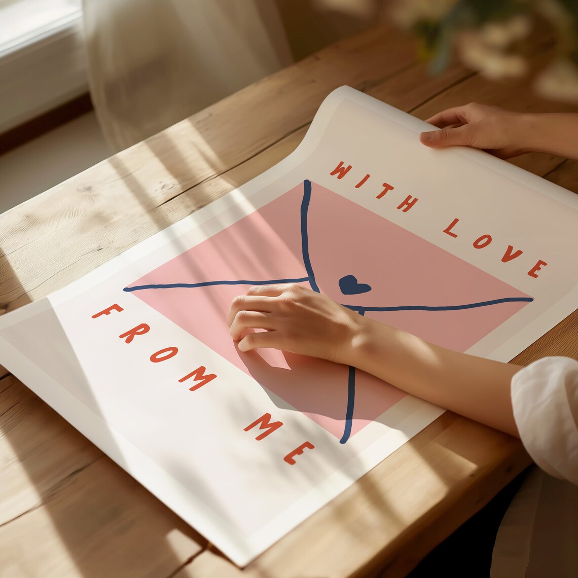 Love Letters Art Print Cute Poster Pink Wall Art Aesthetic Wall Decor Art - Image 4