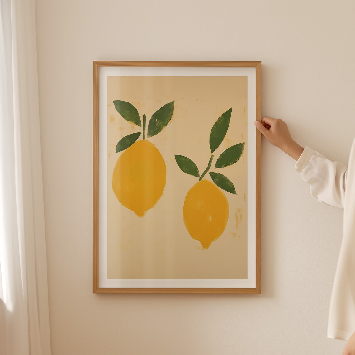 Minimalistic Lemons Art Print, Kitchen Wall Decor - Image 3
