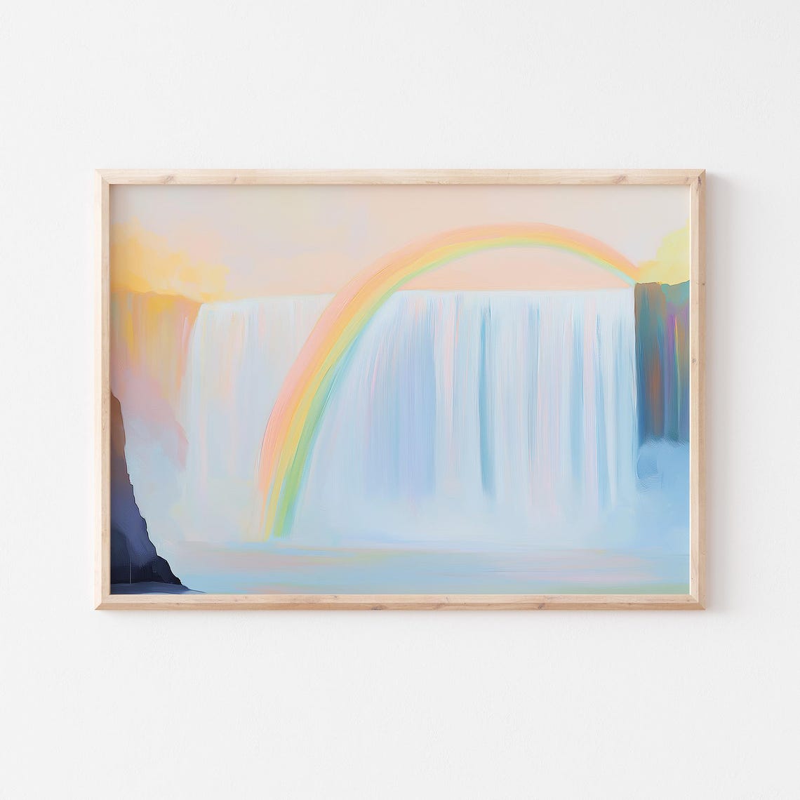 Pastel Rainbow Waterfall Dreamy Colorful Abstract Landscape Poster - Image 5