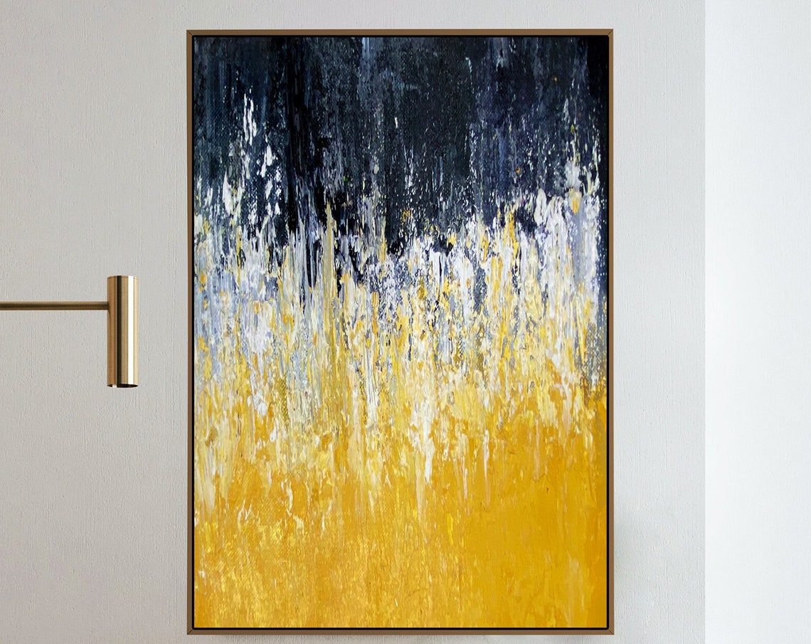 Black Gold and White Night Sky Textured Abstract Vertical Poster
