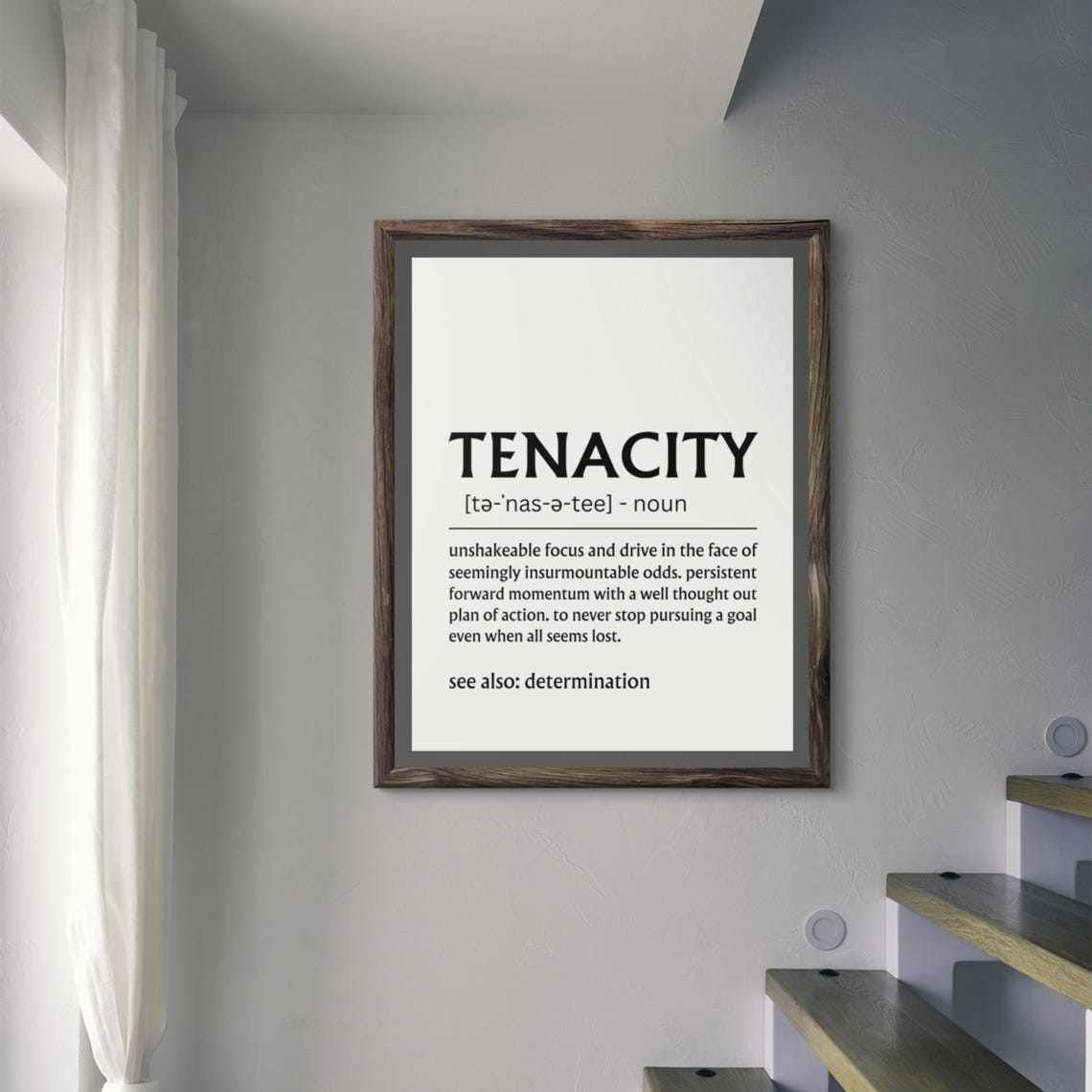 Tenacity Dictionary Definition Unshakeable Drive Quote Poster - Image 6