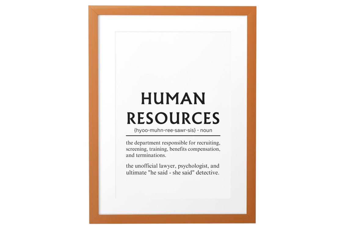 Human Resources Dictionary Definition Poster Funny HR Office Gift - Image 4