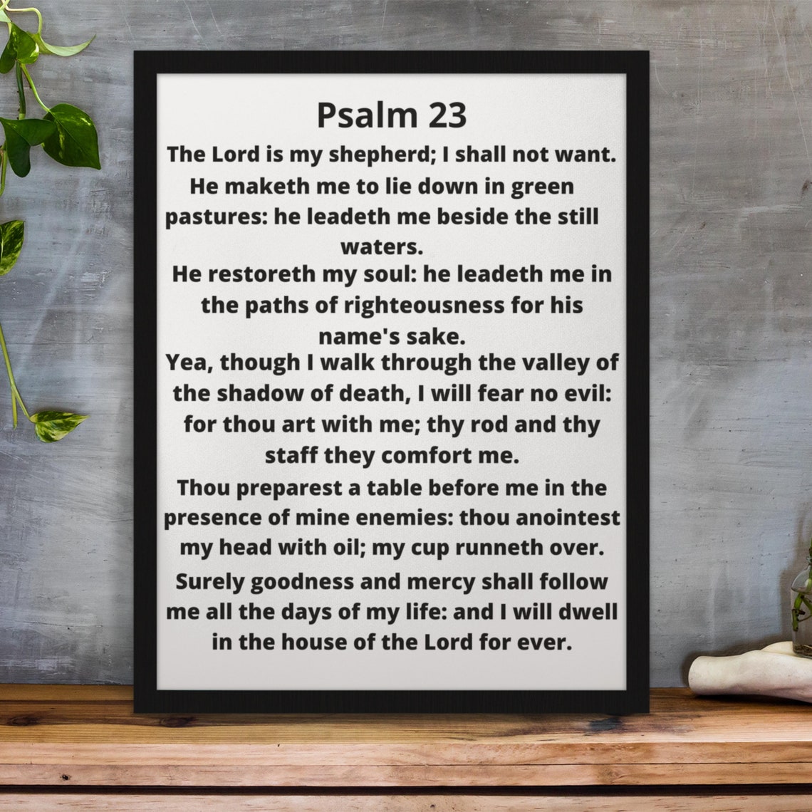 Psalm 23 Poster Bible Artwork Print Instant Scripture