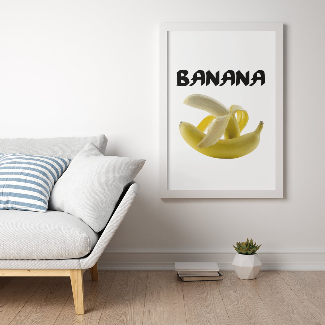 Banana Bold Typography Fresh Fruit Kitchen Wall Poster Decor - Image 2
