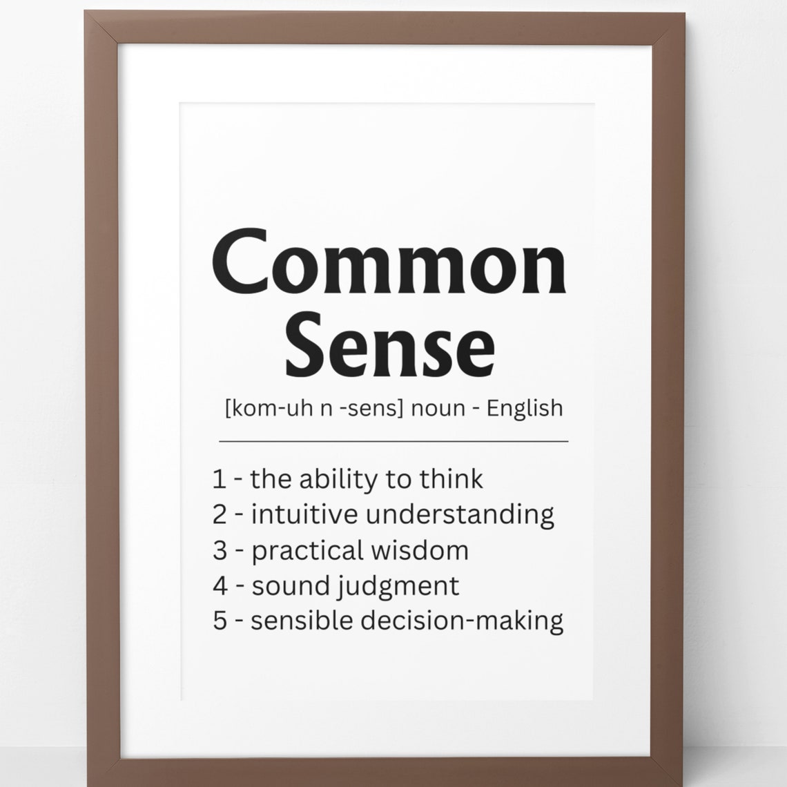 Common Sense Definition Dictionary Meaning Funny Office Poster - Image 8