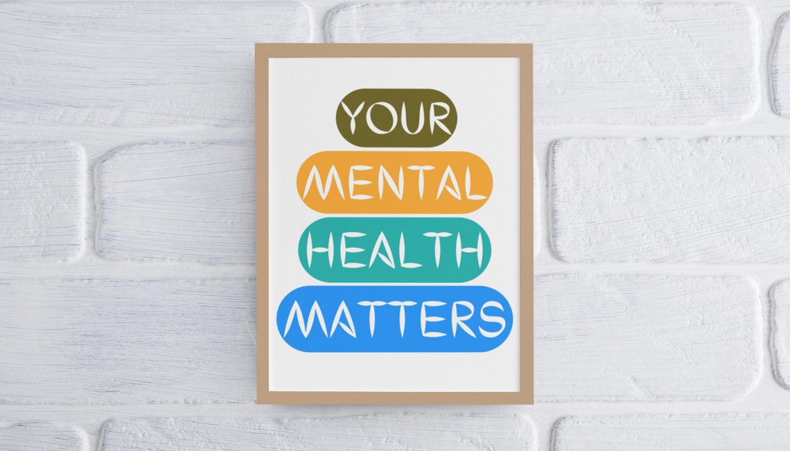 Your Mental Health Matters Set Of 3 Colorful Typography Poster Bundle - Image 2