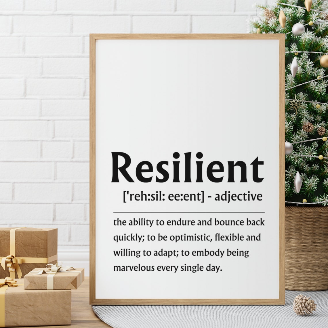 Resilient Definition Inspirational Quote Strength Wall Poster - Image 3