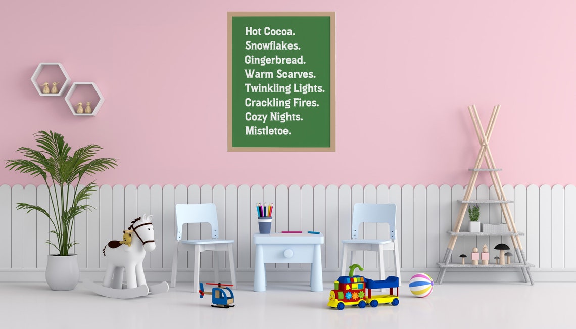 Hot Cocoa Snowflakes Gingerbread Cozy Christmas Word List Poster - Image 4