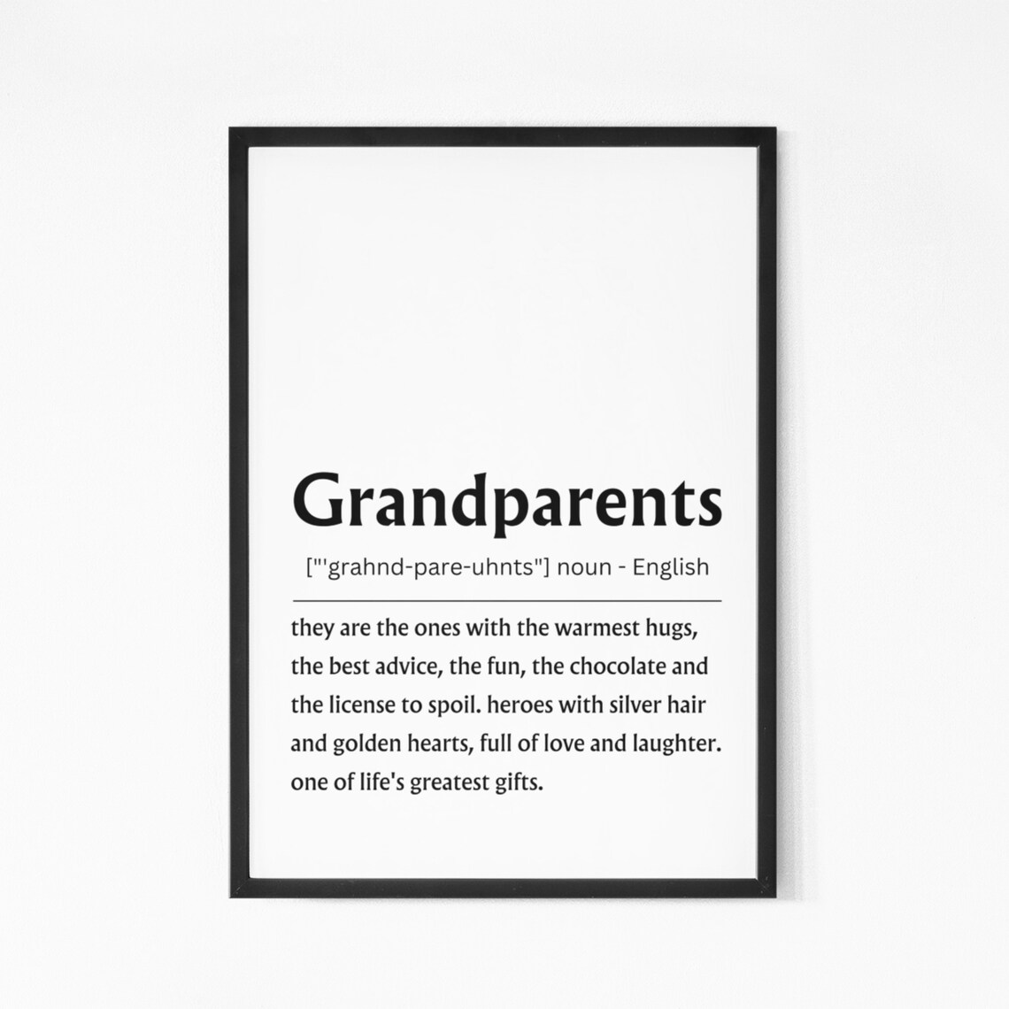 Grandparents Definition Personalized Gift Print
