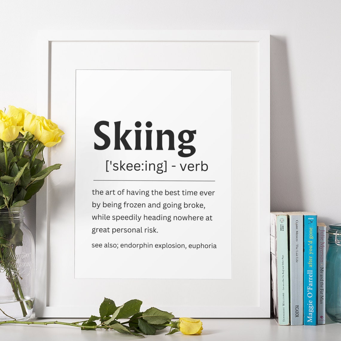 Funny Skiing Definition Dictionary Poster For Ski Lodge Humor Decor - Image 2