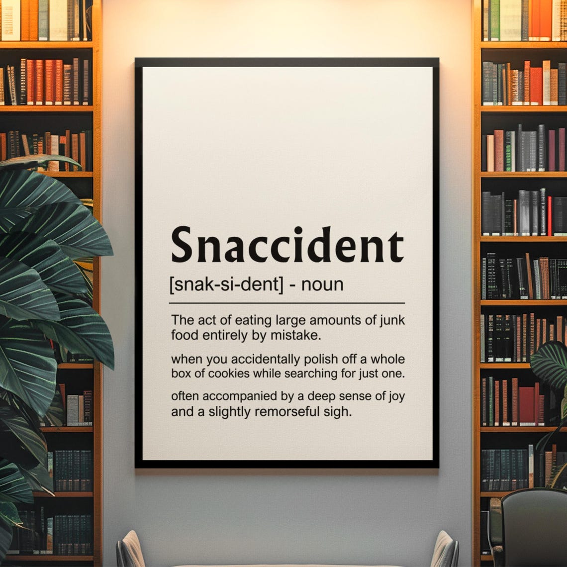 Snaccident Definition Funny Food Kitchen Humor Quote Wall Poster - Image 2