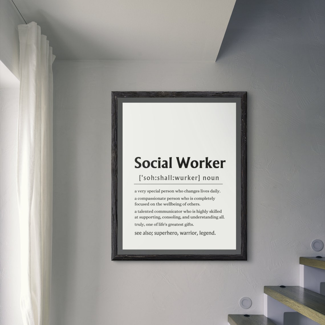 Social Worker Definition Appreciation Gift Thank You Tribute Poster