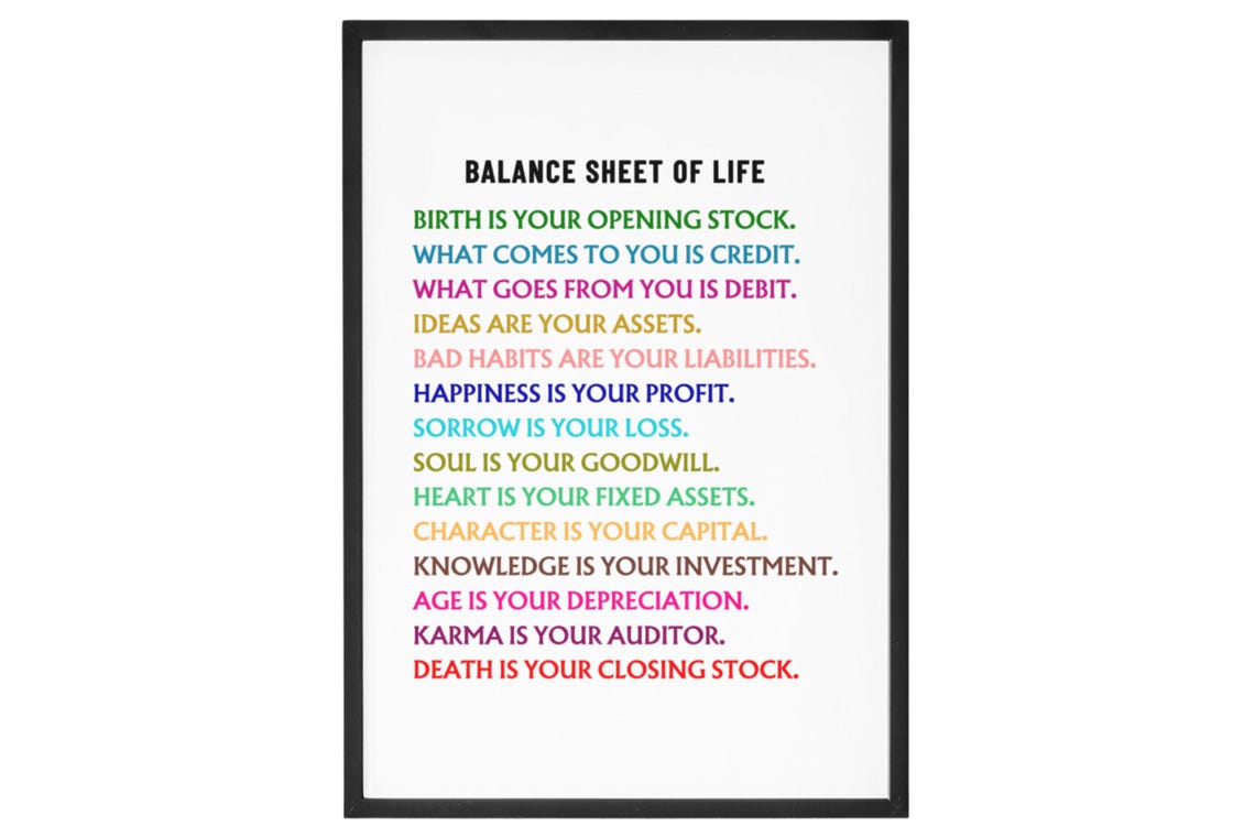 Balance Sheet Of Life Funny Accountant Accounting Humor Poster