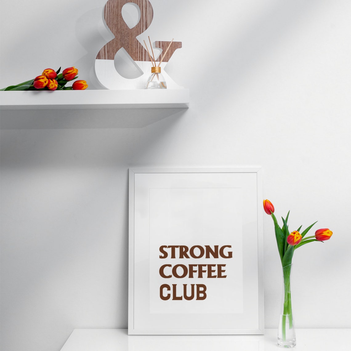 Strong Coffee Club Retro Brown Bold Typography Kitchen Poster - Image 3