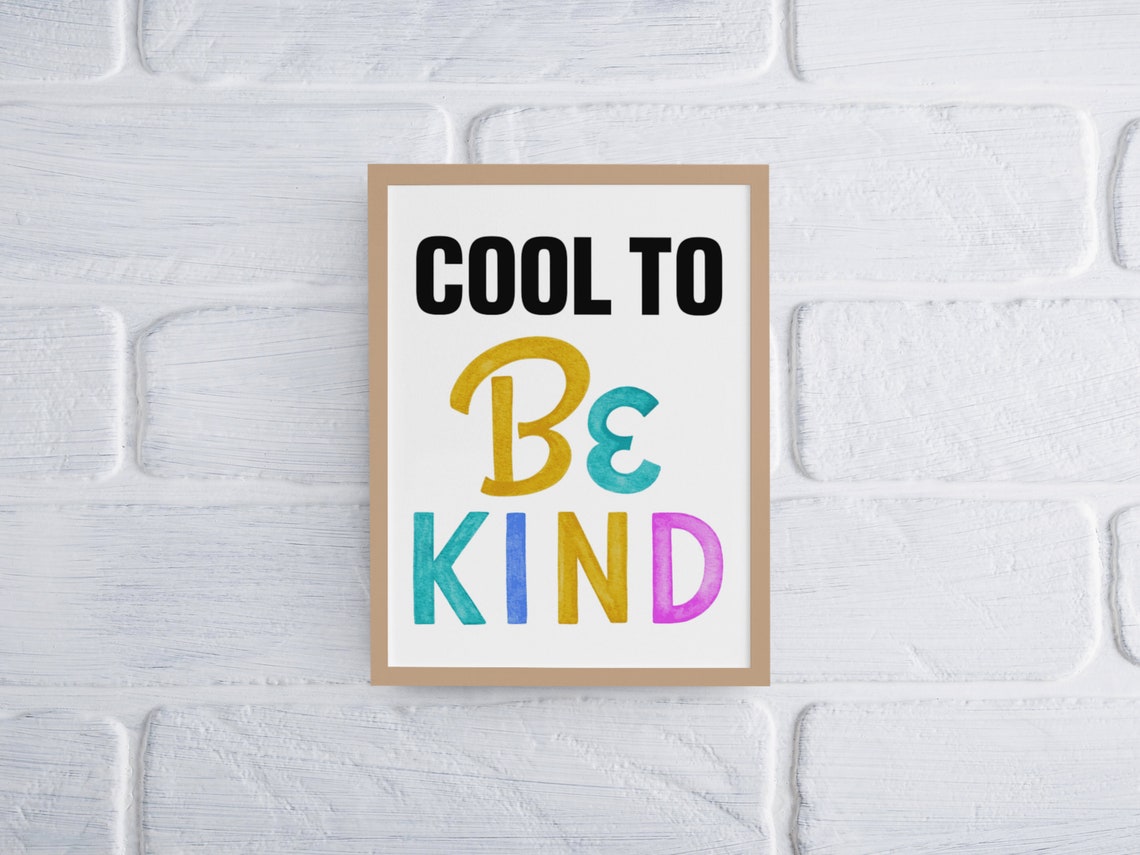 Cool To Be Kind Colorful Hand Lettered Kids Classroom Poster - Image 2