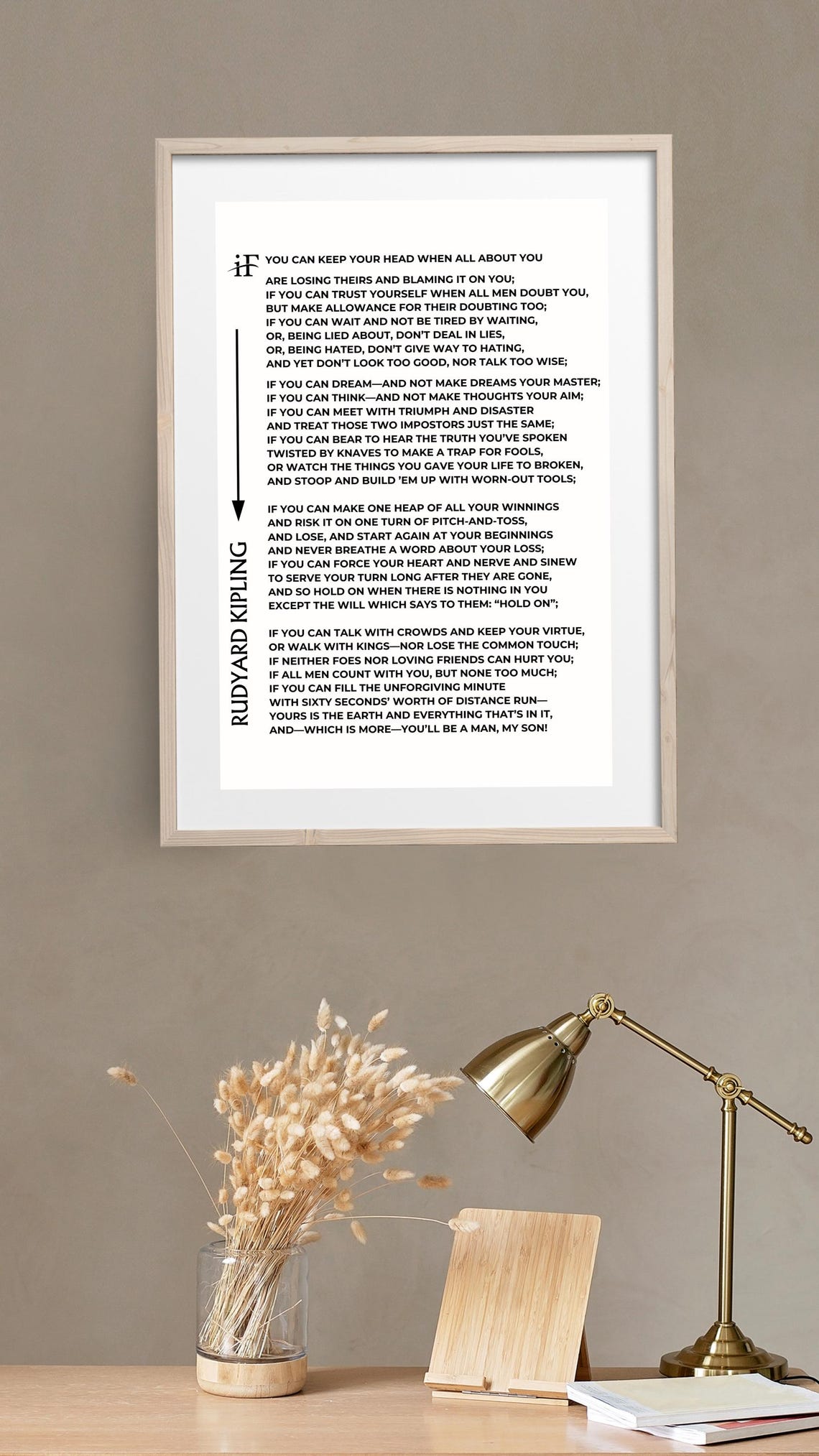 Rudyard Kipling If Poem Full Text Vintage Classic Literary Poster - Image 4