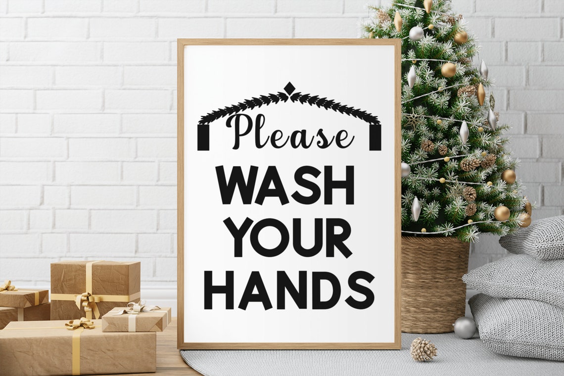 Please Wash Your Hands Elegant Script Black Framed Bathroom Poster - Image 6