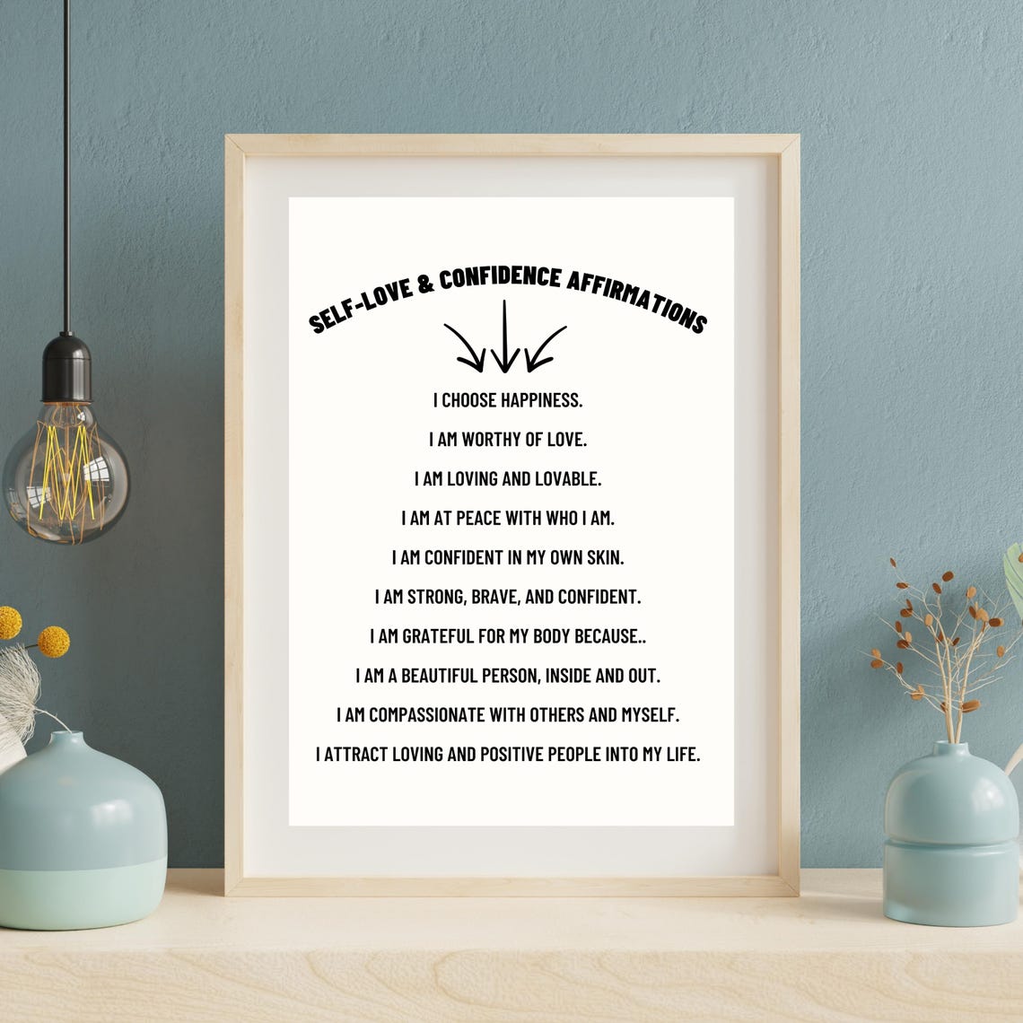 Self Love And Confidence Affirmations Daily Positive Mindset Poster - Image 4