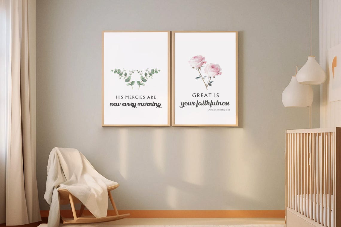 Bible Verse Wall Art Lamentations 323 Scripture Artwork His Mercies Are New Quote Print 5x7 8x10 16x20 18x24 20x24 - Image 7