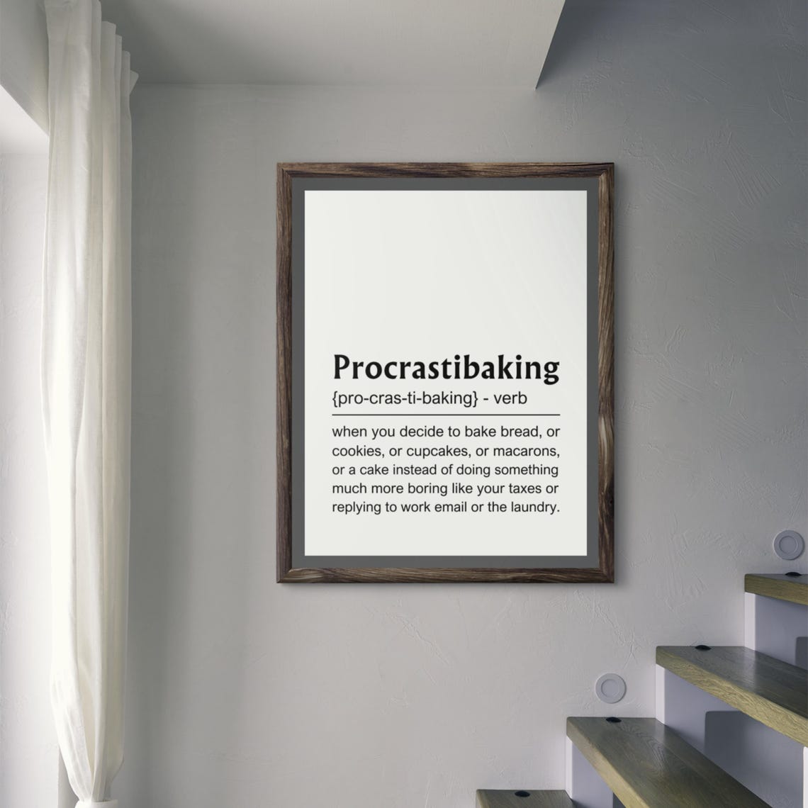 Procrastibaking Definition Funny Baker Kitchen Humor Gift Poster - Image 6