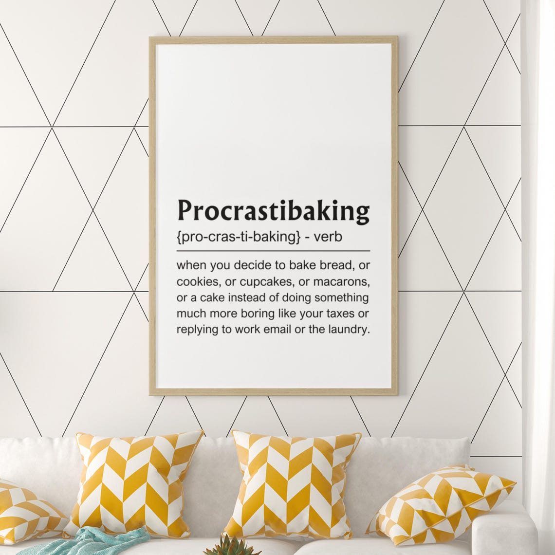 Procrastibaking Definition Funny Baker Kitchen Humor Gift Poster - Image 2