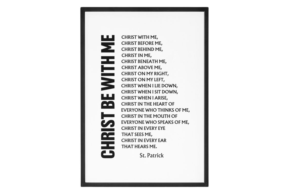 Christ Be With Me St Patrick Prayer Minimalist Typography Poster - Image 3