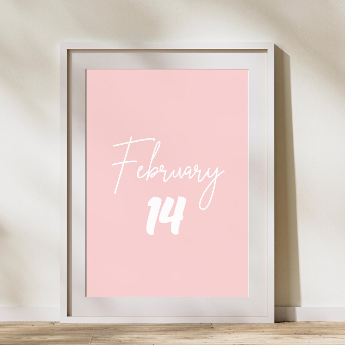 Pink Valentine's Day February 14 Script Elegant Minimalist Poster