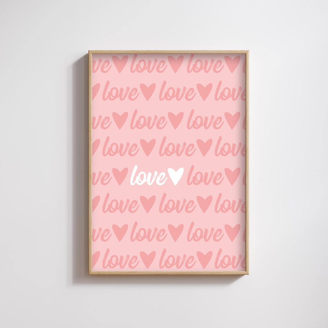 Pink Valentine's Day Love Pattern Hearts Playful Sweet Romantic Poster