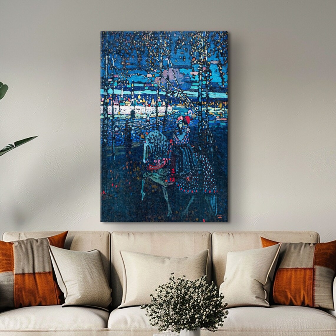 Wassily Kandinsky Couple Riding Horseback Blue Night City Poster