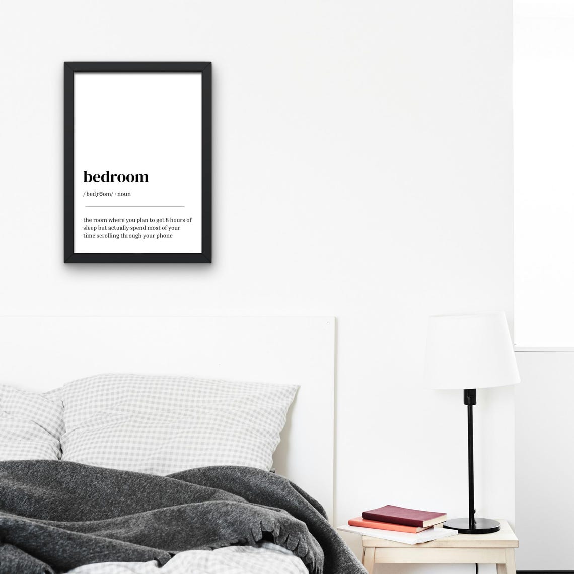 Bedroom Definition Minimalist Funny Phone Scrolling Dictionary Poster - Image 3