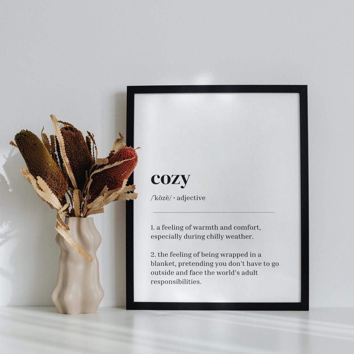 Cozy Definition Minimalist Warm Comfort Funny Dictionary Quote Poster - Image 3