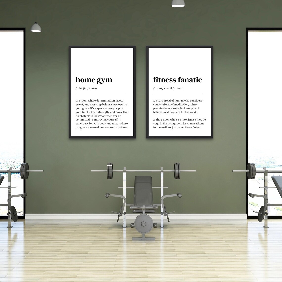 Fitness Fanatic Home Gym Definition Pair Funny Workout Poster - Image 3